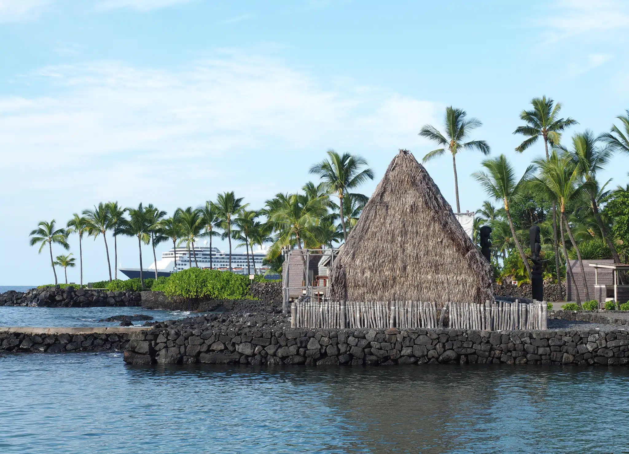 Ahu'ena Heiau is a Heritage Site located in the city of Kailua-Kona on Big Island, Hawaii