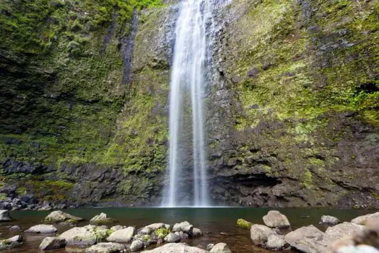 Hanakapi'ai Falls is a Waterfall located in the city of Hanalei on Kauai, Hawaii