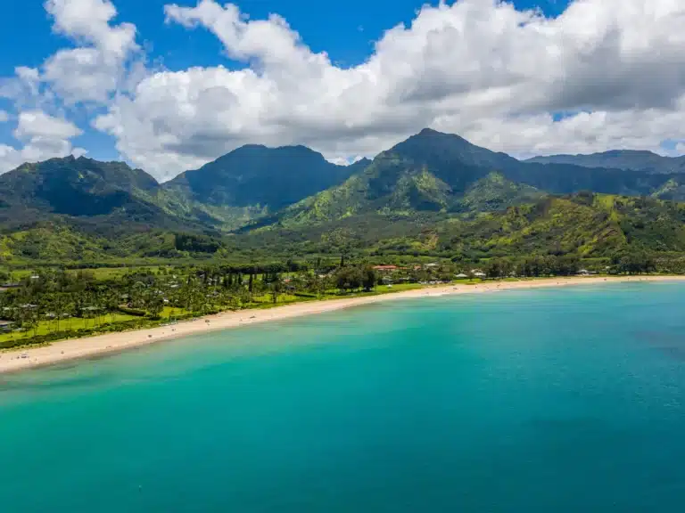 Hanalei Bay is a Beach located in the city of Hanalei on Kauai, Hawaii