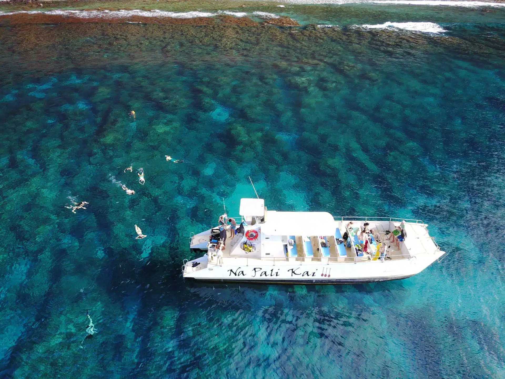 Na Pali Coast Tour on the Amazing Na Pali Kai III is a Boat Activity located in the city of Waimea on Kauai, Hawaii