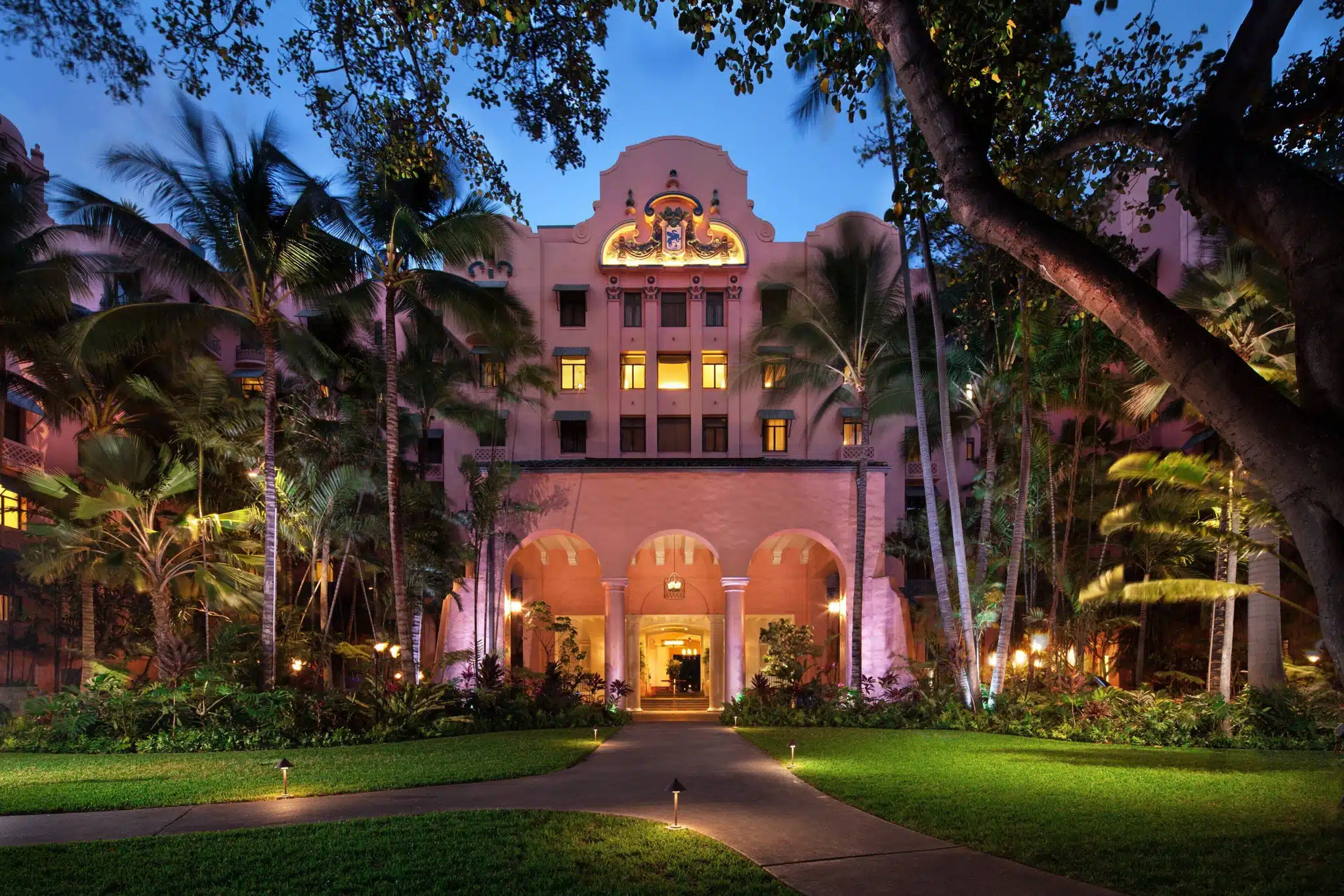 The Royal Hawaiian is a Hotel located in the city of Honolulu on Oahu, Hawaii
