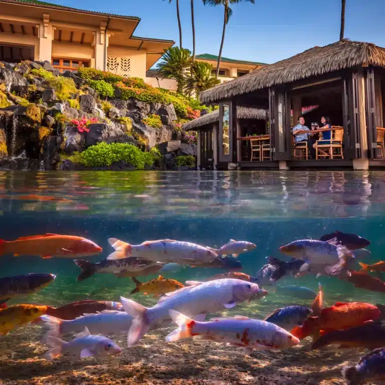 Tidepools is a Restaurant located in the city of Poipu on Kauai, Hawaii