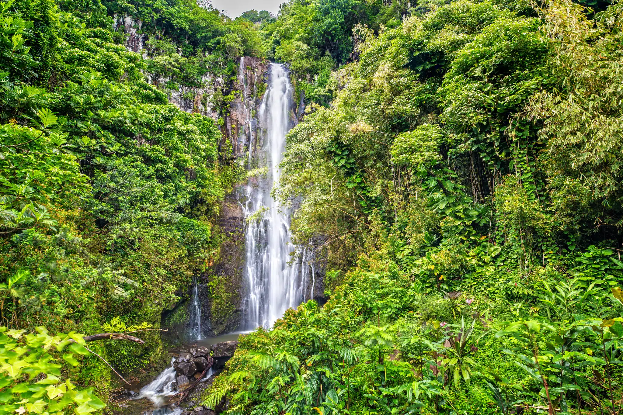 Wailua Falls is a Waterfall located in the city of Hana on Maui, Hawaii