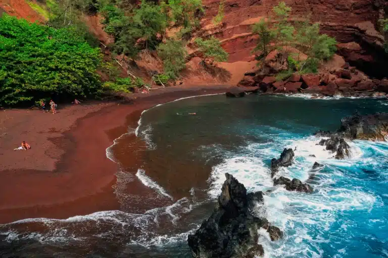 Kaihalulu (Red Sand) Beach is a Beach located in the city of Hana on Maui, Hawaii